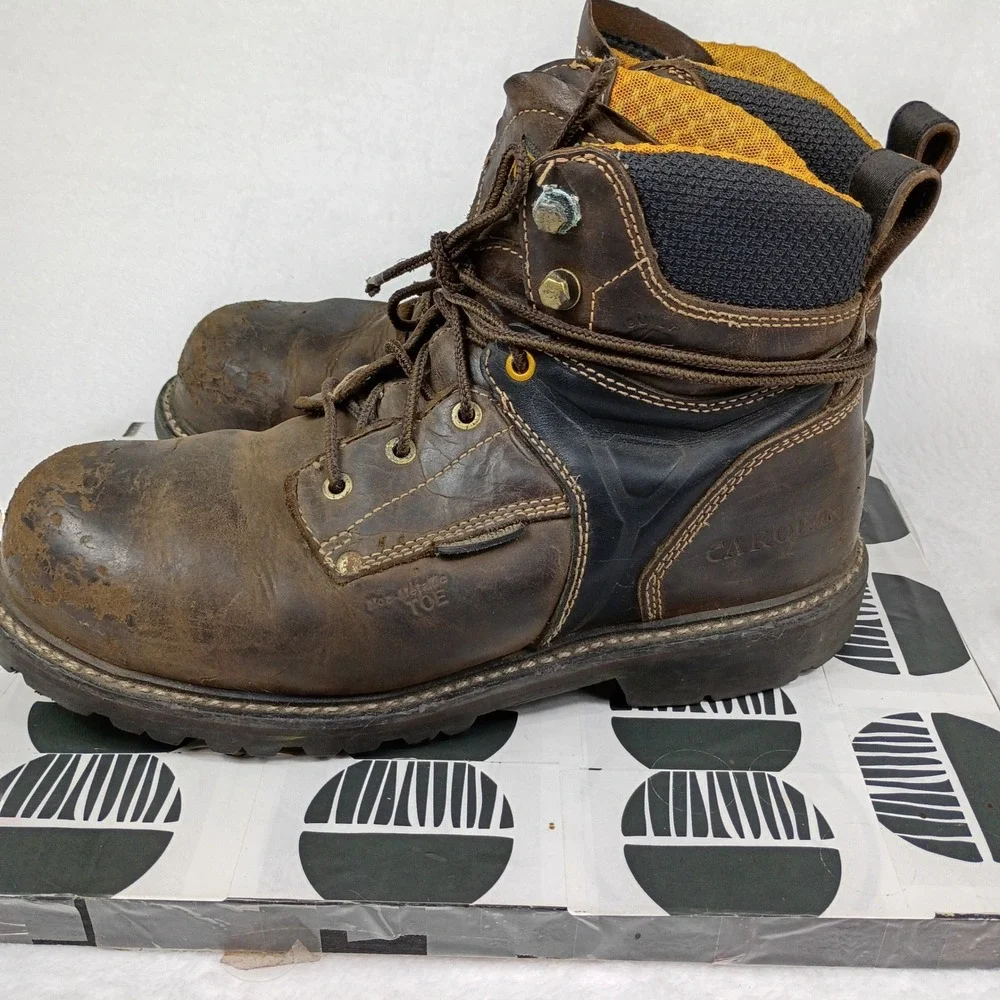 Carolina Mens Waterproof N‎ Work Boots Brown Leather Oil Resistant 9